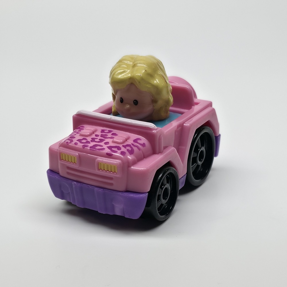 Fisher Price Little People Wheelies Pink Jeep Leopard Print Toy Car Preschool